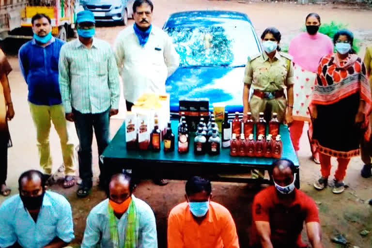 illegal transport of liquor seazed in guntur