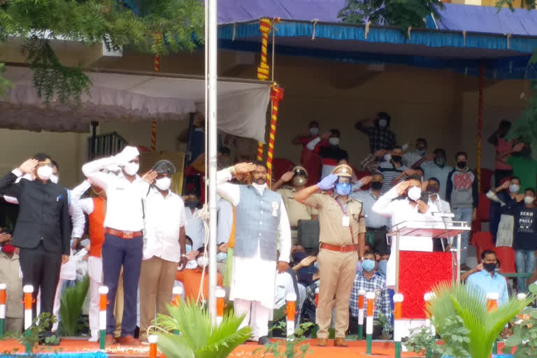 74th Independence Day Minister BS Anandasingh flag