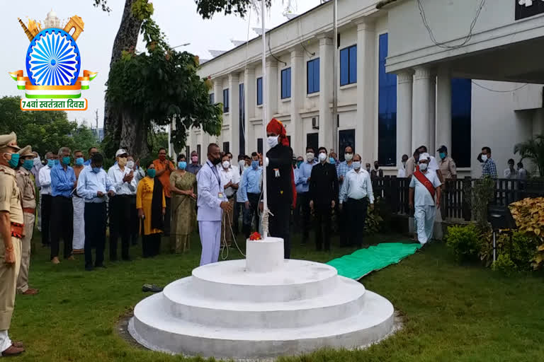 Flag hoisting at collectorate office