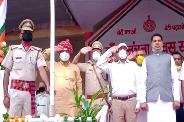 Haryana Transport Minister Moolchand Sharma celebrated Independence Day in Palwal
