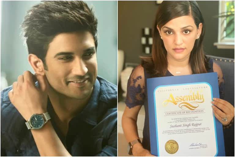 sushant singh rajput gets special honour from california state assembly