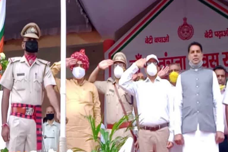 Haryana Transport Minister Moolchand Sharma celebrated Independence Day in Palwal