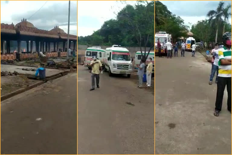 vizag cementery in rush with corona dead bodies burning