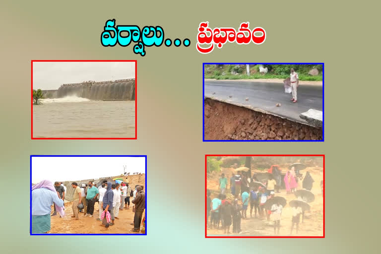 Uninterrupted rains in mahabubnagar stopped traffic, collapsed houses