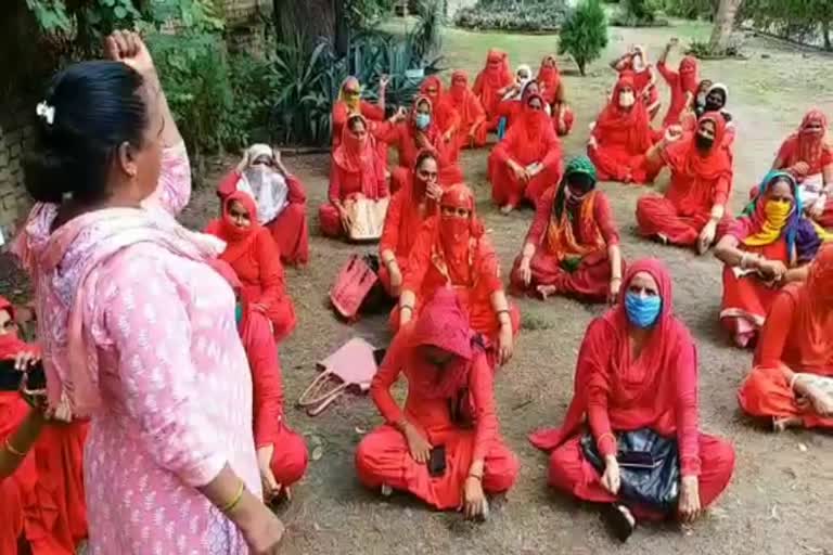 Asha Worker protest in rewari