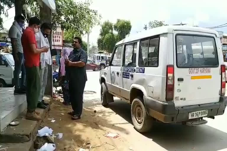 municipality cut challan for breaking rules of lockdown in dharuhera rewari