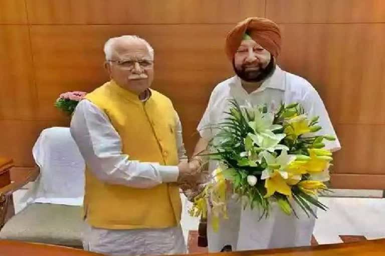 meeting between manohar lal and captain amrinder singh regarding syl on tuesday