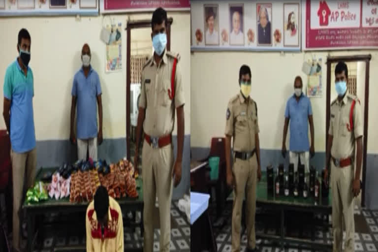 Gutka packets, Telangana liquor seized -Three arrested