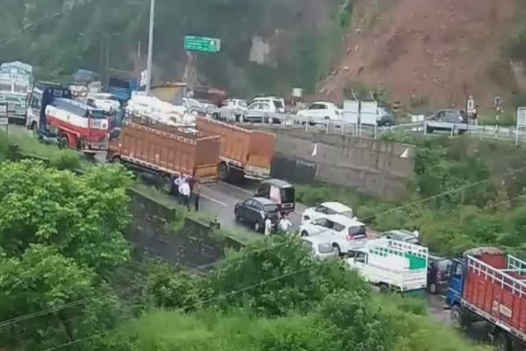 landslide  on Shimla Matour NH