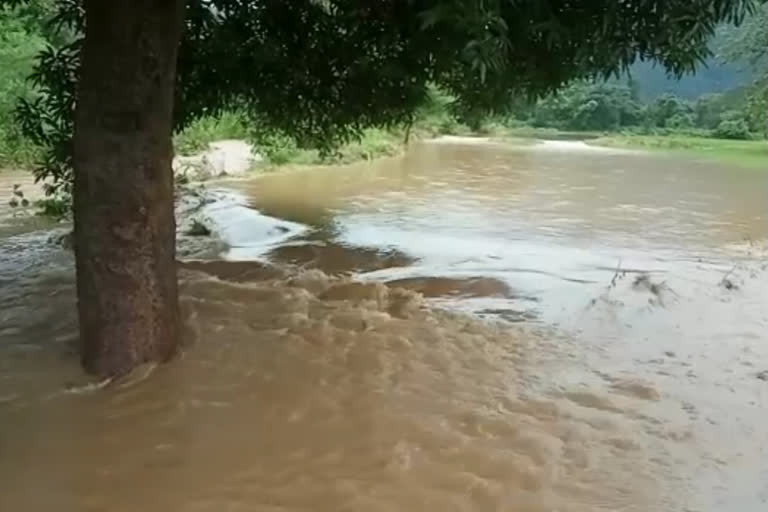 heavy rain in bargarh, flood like situation in bargarh, khapsibanji disconnected from outer world for rain, bargarh latest news, ବରଗଡରେ ପ୍ରବଳ ବର୍ଷା, ବରଗଡରେ ବନ୍ୟା ପରିସ୍ଥିତି, ବାହ୍ୟ ଜଗତରୁ ବିଚ୍ଛିନ୍ନ ଖପସିବାଞ୍ଜି ଗାଁ, ବରଗଡ ଲାଟେଷ୍ଟ ନ୍ୟୁଜ୍‌