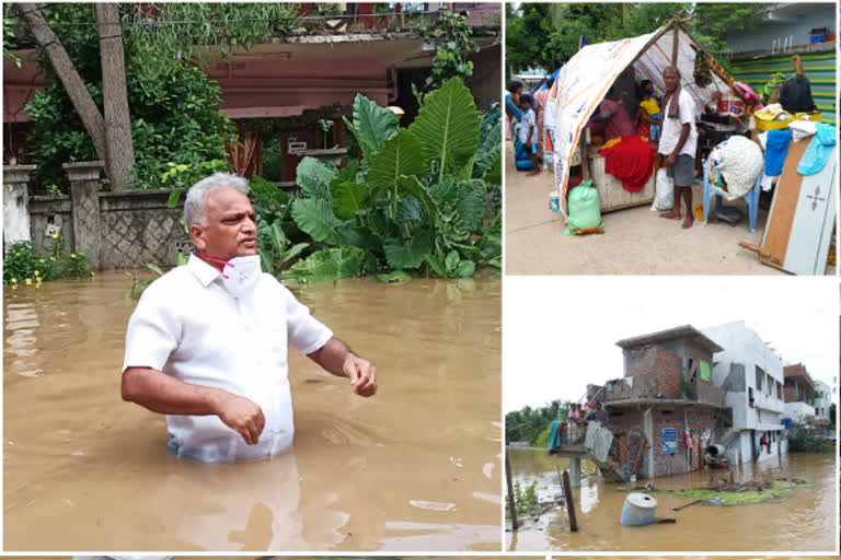 యానాంను ముంచెత్తిన వరద...ముంపు గ్రామాల్లో మంత్రి పర్యటన