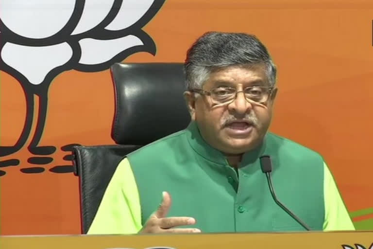 Union minister and BJP leader Ravi Shankar Prasad