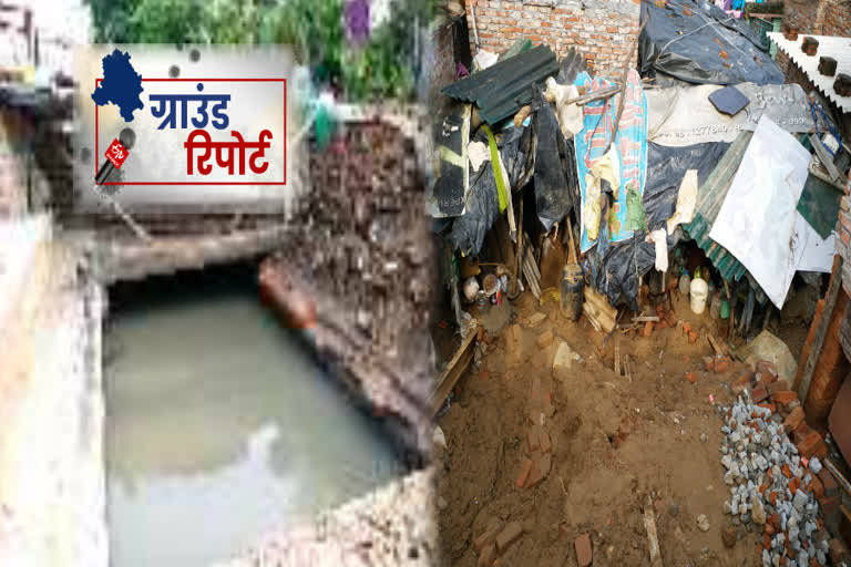 water logging in tribal slum camp