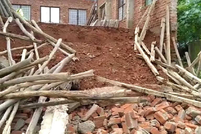 Newly constructed community building collapsed costing 10 lakh