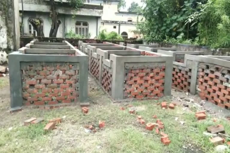 Compost pits constructed by the Municipal Corporation under the Swachh Bharat Campaign