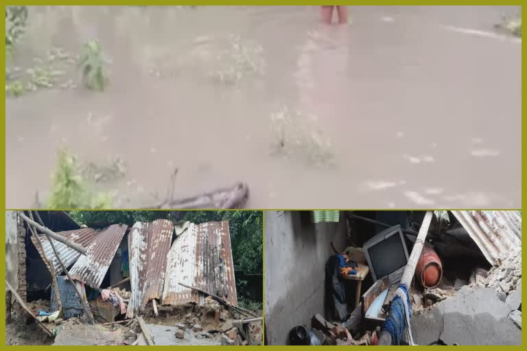 Houses destroyed in heavy rains