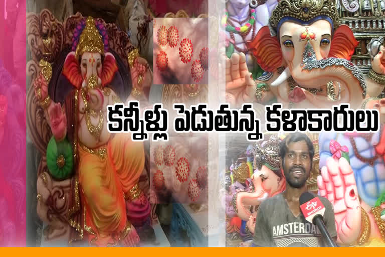 artist of ganesh idols makers facing problems due to corona effect on vinayaka chavithi