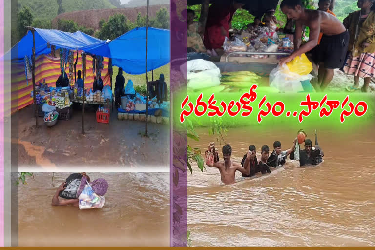 kilometers away the tribesmen go swimming and fetch daily necessities in visakha agency