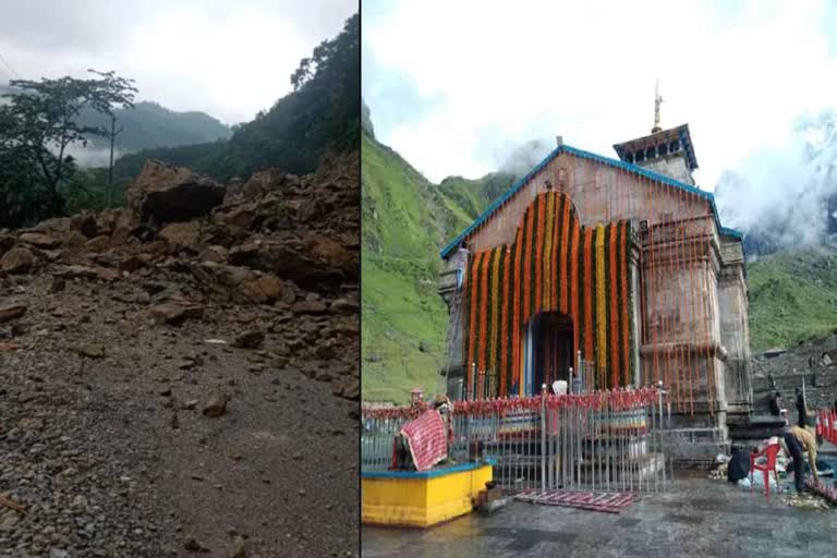 kedarnath-yatra-stalled-for-two-days-due-to-rain-and-landslides