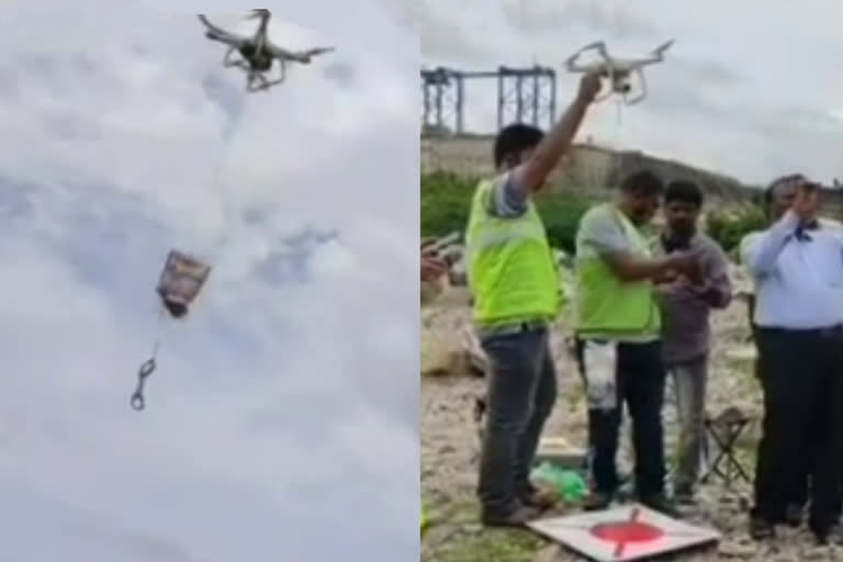 Officials Delivered the Medicines and Groceries Through the Drone Camera For The people Who Stucked amid the Island