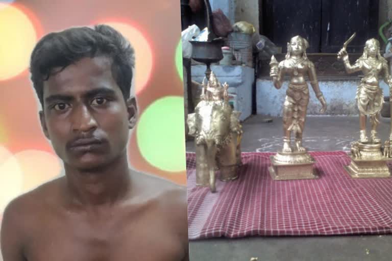 சிம்மக்கல் சிலை திருட்டு  பேச்சியம்மன் கோயில் சிலை திருட்டு  simmakkal panjaloga idol theft  madurai news  Simmakkal idol theft