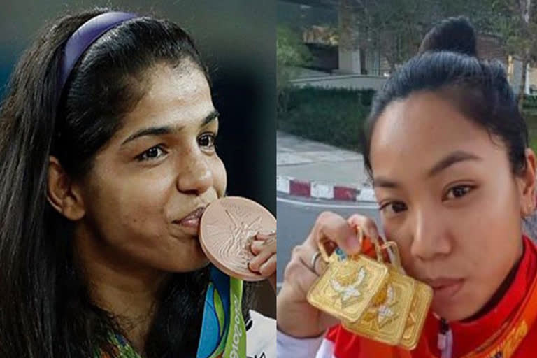 Sakshi Malik and Mirabai Chanu