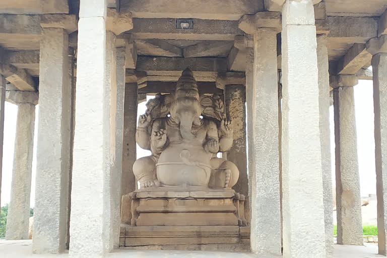 world famous hampi consists of the legendary statues of lord ganesha