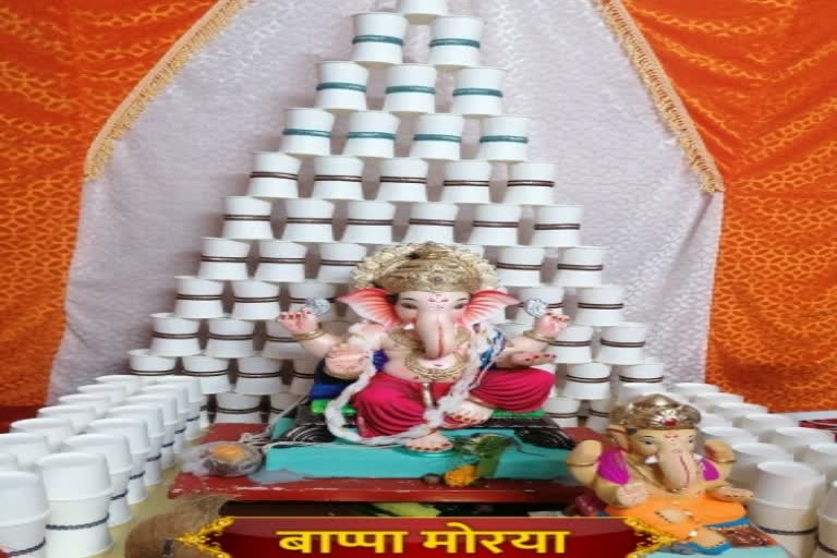 Arrival of ganpati in a devotional atmosphere