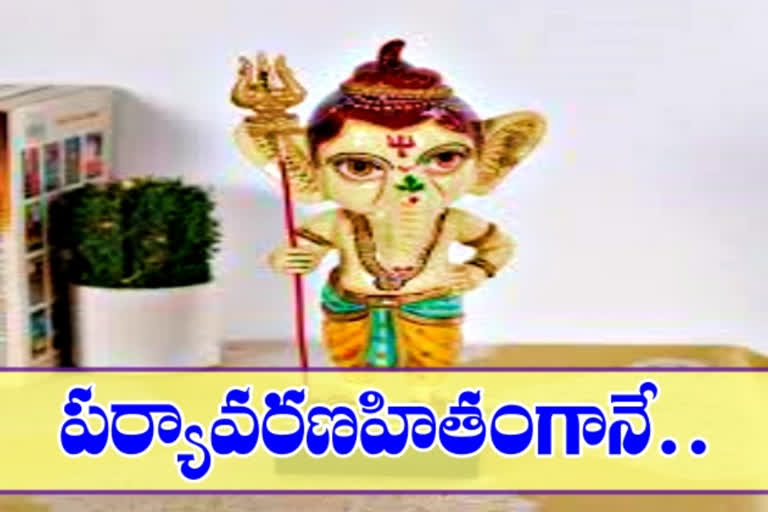 eco friendly ganesh to be statued in houses this year at adilabad