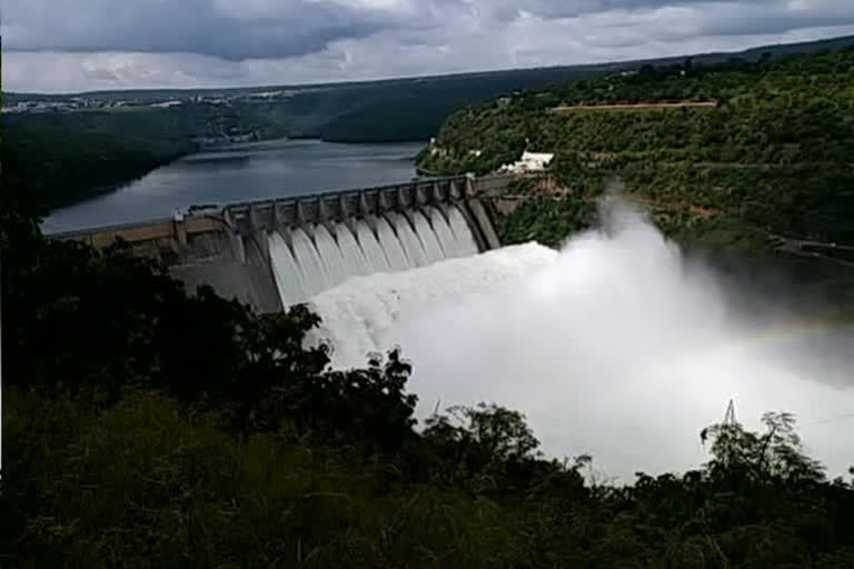 Srisailam lifts 10 gates and releases water
