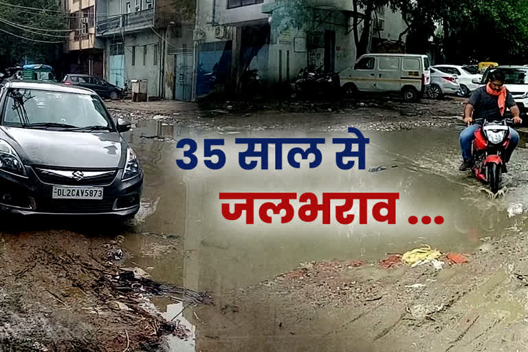 waterlogging since 35 years in mayapuri of west delhi