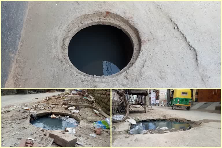 people of west delhi facing problem of open manhole from long time