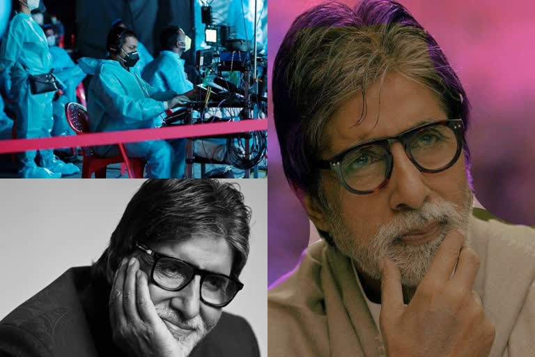 Big B returns to KBC sets amidst 'a sea of blue PPE'  കൊവിഡിനെ അതിജീവിച്ച ബിഗ് ബി കെബിസി സെറ്റില്‍  Big B returns to KBC sets  KBC sets amidst 'a sea of blue PPE'  അമിതാഭ് ബച്ചന്‍