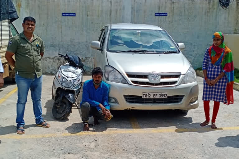 couples arrested in car theft in balapur