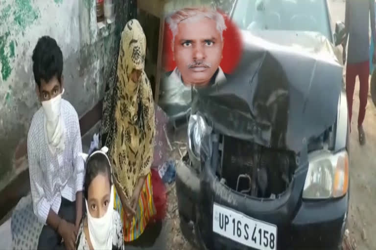 speeding luxury car hit auto in Vasundhara