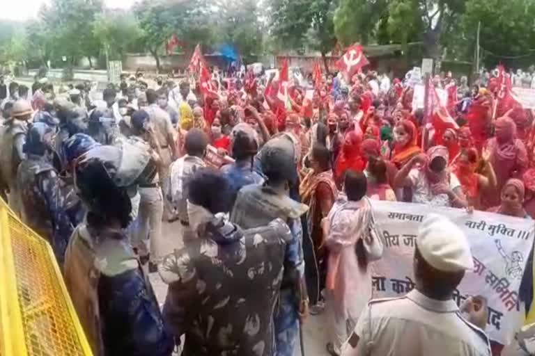 asha workers protest in faridabad