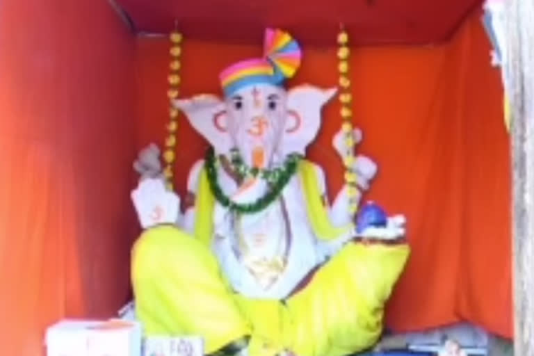 ganesh idol made with paper in bikkanuru mandal