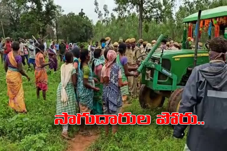 forest-officers-and-podu-land-cultivators-in-guttagudem-village-bhadradri-kothagudem-district