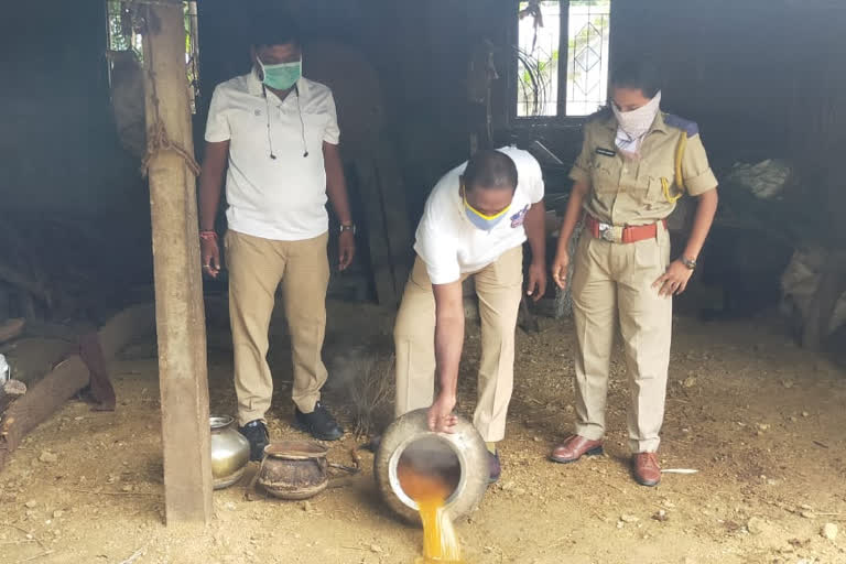 excise police rides in many tandas rides in warangal rural district