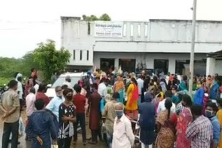 people protested in front of mro office in khammam district