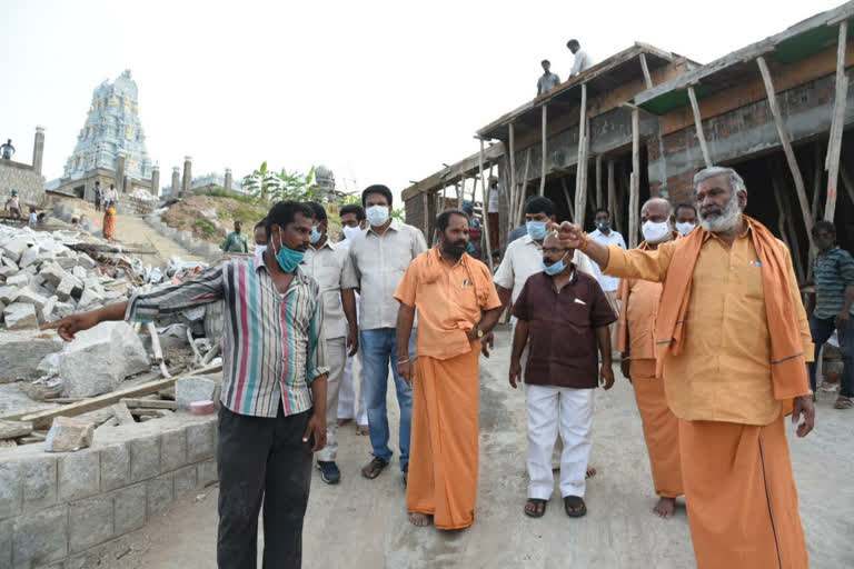 minister peddireddy ramachandra reddy visit vakuala matha temple works in chittore district