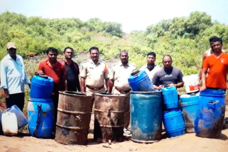 Police raid on wine manufacturing plants in Gilakadandi krishna district