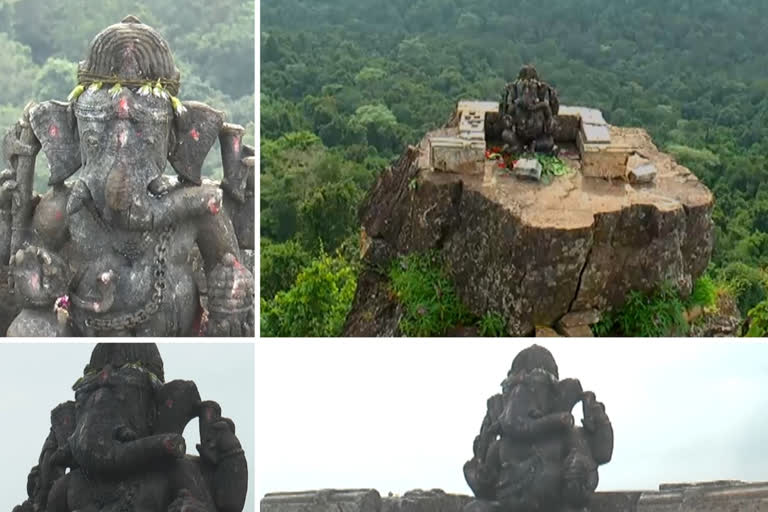 This 11th century Ganesh idol placed on a hilltop in Dantewada