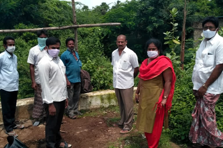 irrigation canal examined by yelamanchili division irrigation DE in payakaraopeta