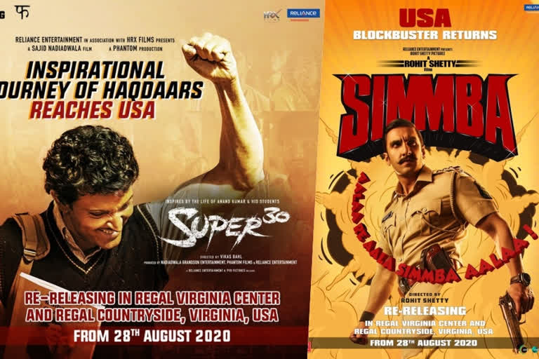 Ranveer's Simmba, Hritihik's Super 30 re-release in US