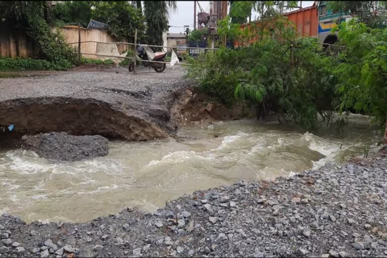 Culvert  Broken due to heavy rain in Kurud