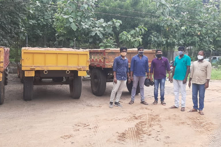 Seized 6 tractors moving sand illegally in manchirial district