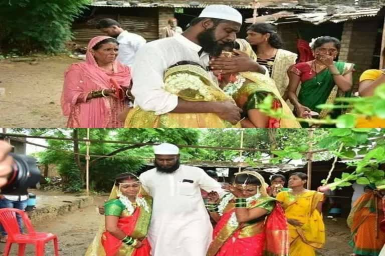 A young Muslim man donating his sister's daughters