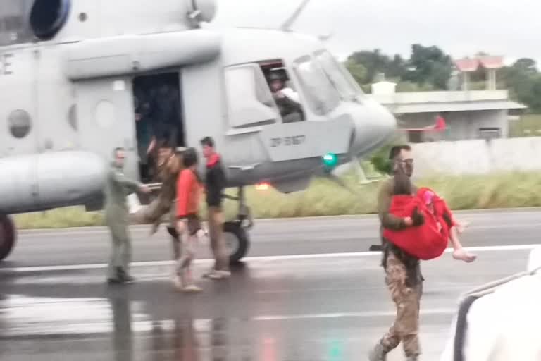 Rescue of people trapped in flood