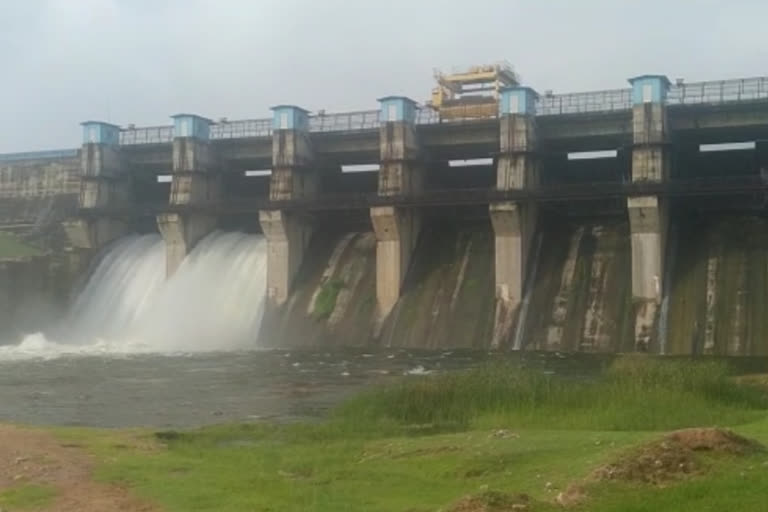 Two gates of navali dam opened